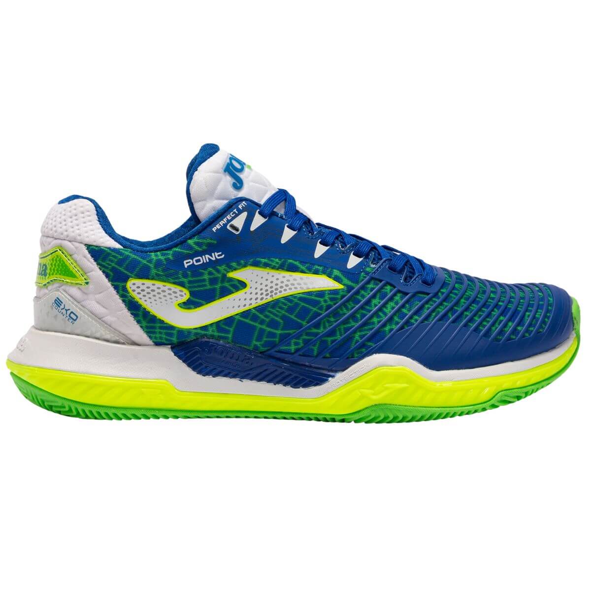 Zapatilla Joma Padel T. Point 2204 Azul Limon Fluor Talla 7.5US-40.5EU-(26CM)