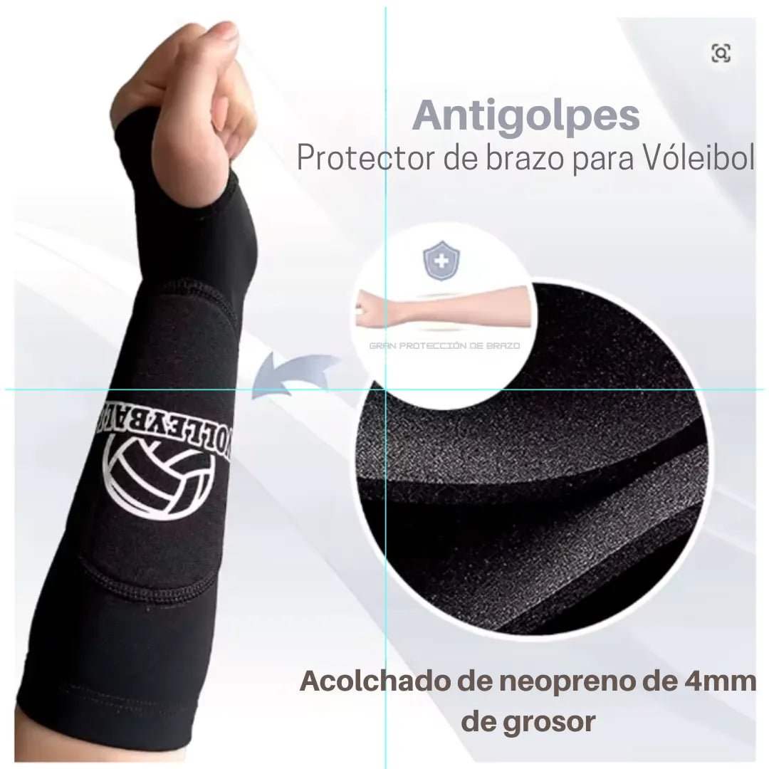 Mangas protectoras antebrazo Vóleibol negro adulto