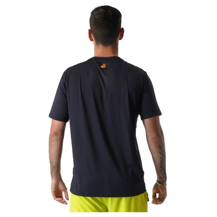 Polera deportiva Poly Tilki Temel Negra/Naranja Talla XS