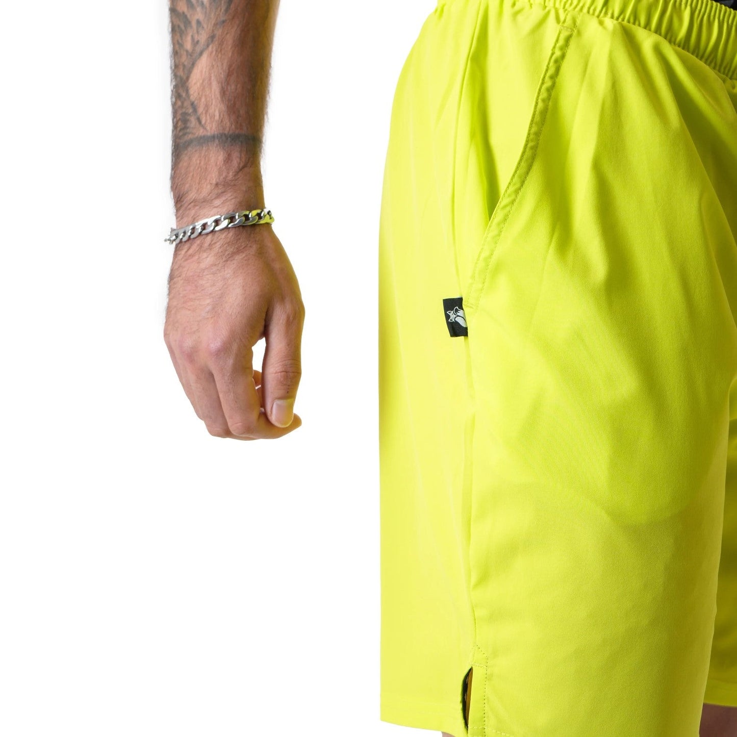 Short Poly Tilki  Temel amarillo fluor Talla S