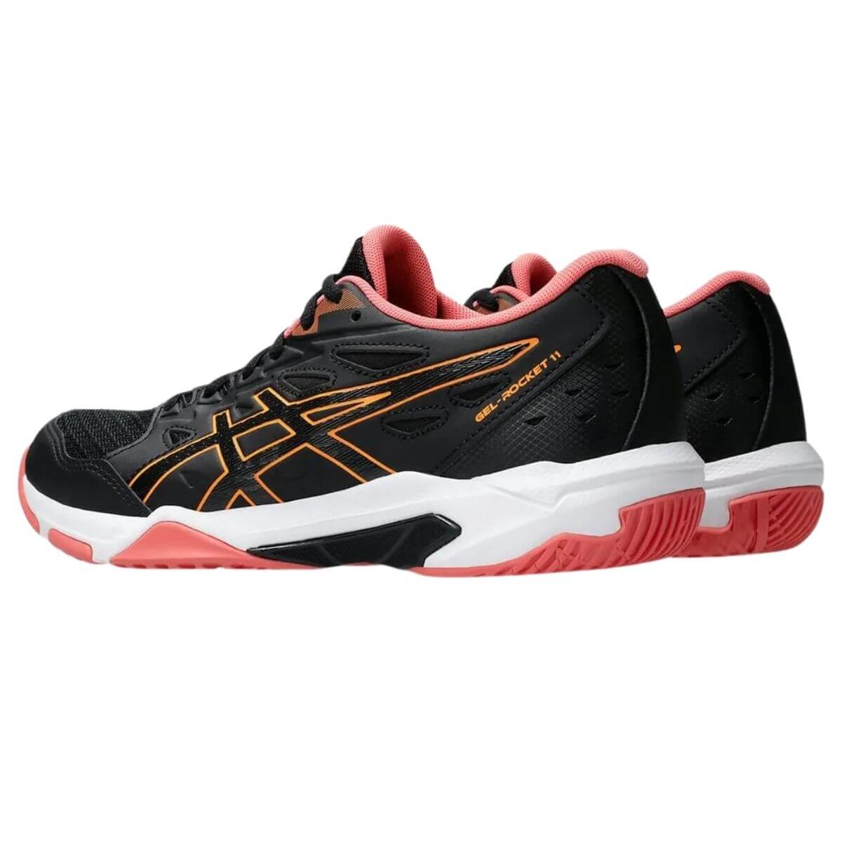 Zapatilla Asics Voleibol Mujer Gel Rocket 11 Black Orange Pop Talla 6US-37EU (23 Cm)