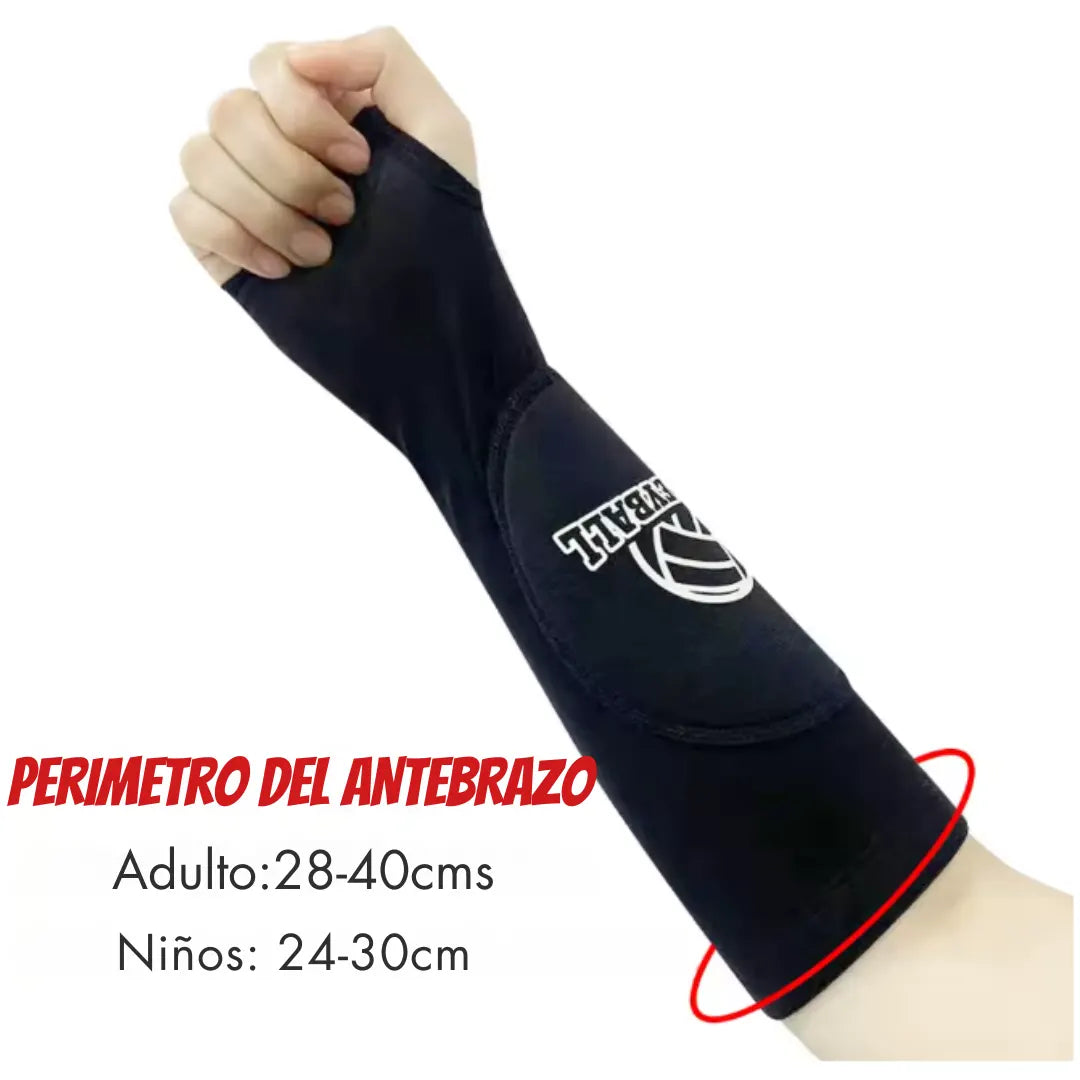 Mangas protectoras antebrazo Vóleibol negro niño