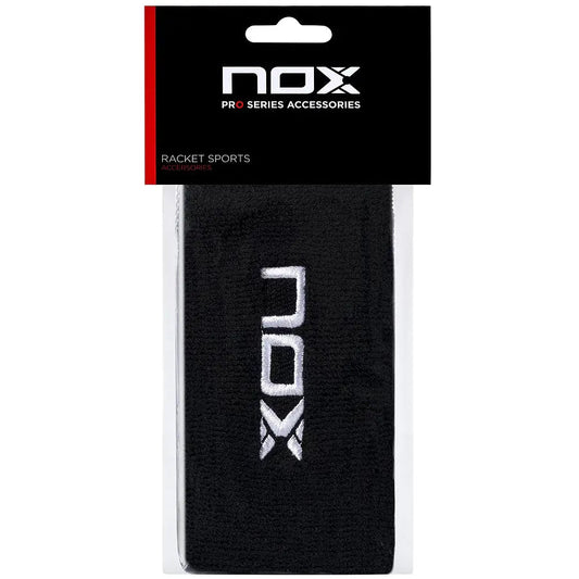 Muñequera Nox Larga Negra Logo Blanco x2