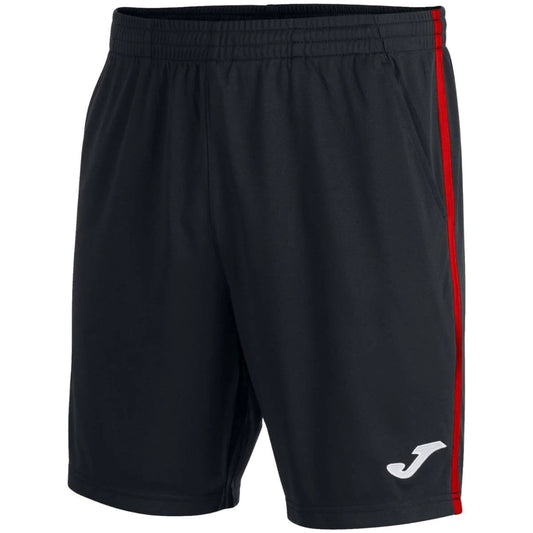 Short Joma Open III Negro Franjas Rojas Talla L