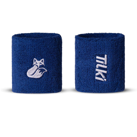 Muñequera Corta Algodón Terry Tilki azul/blanca