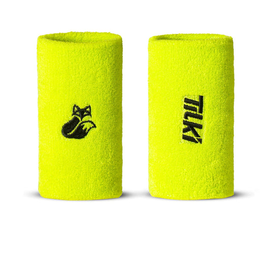 Muñequera Larga Algodón Terry Tilki amarilla fluor/negra