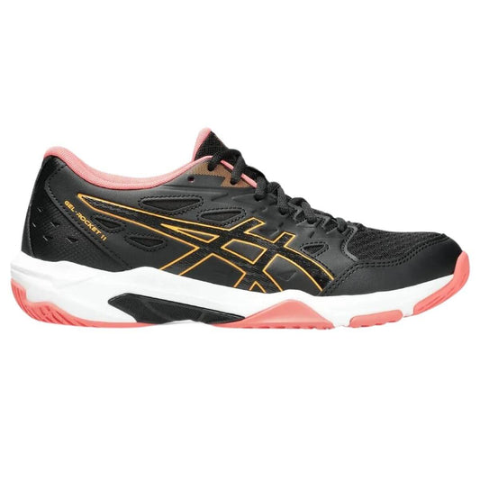 Zapatilla Asics Voleibol Mujer Gel Rocket 11 Black Orange Pop Talla 6US-37EU (23 Cm)