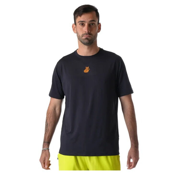 Polera deportiva Poly Tilki Temel Negra/Naranja Talla XS
